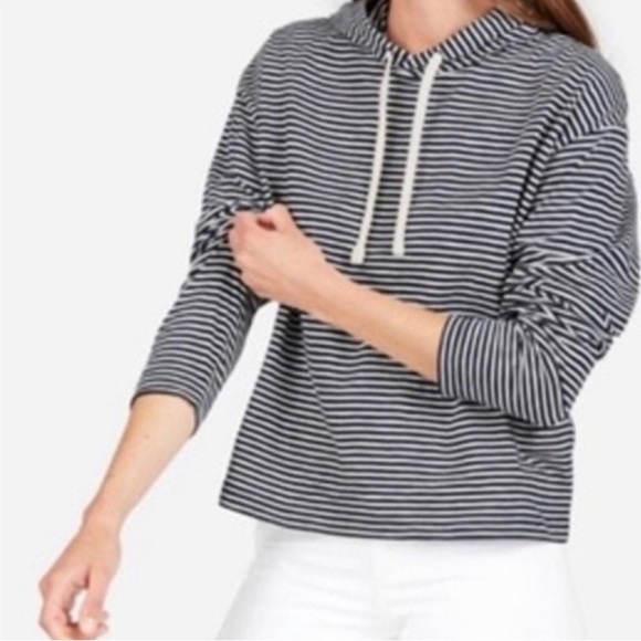 Everlane • Nautical Striped Beach Pullover Drawstring Hoodie • Sz Small - Picture 3 of 6